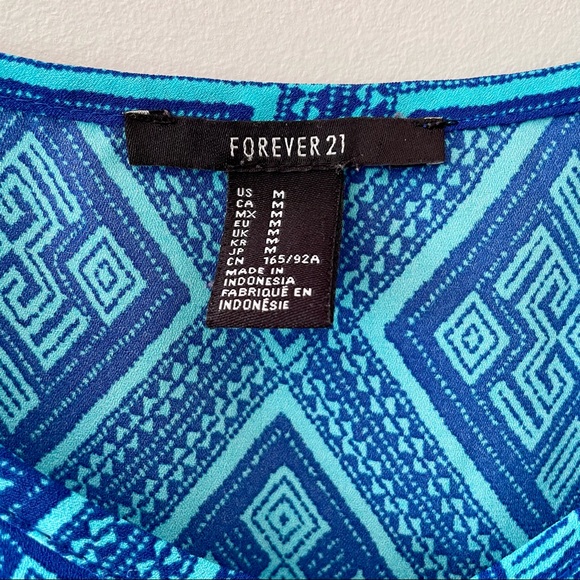 Forever 21 | blue geo printed cami, M - Picture 3 of 4